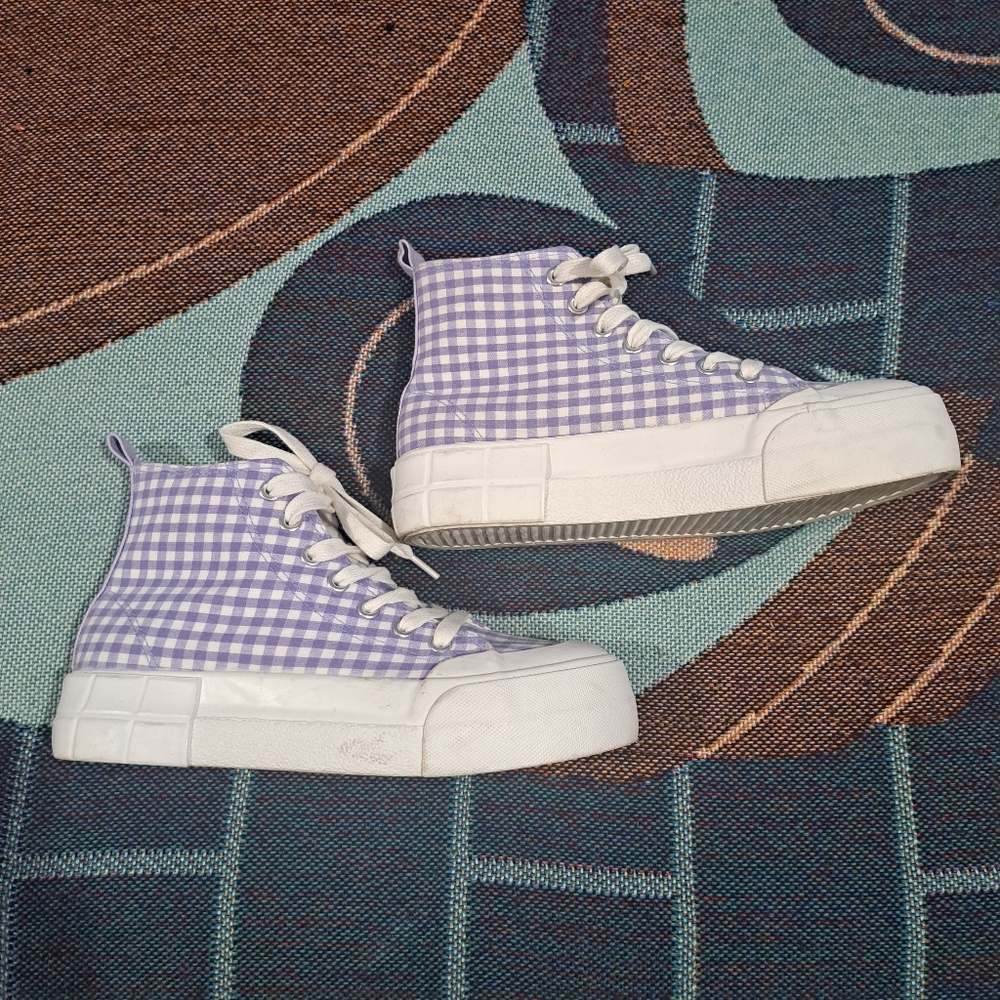 🌈GINGHAM PLATFORM SNEAKERS-6